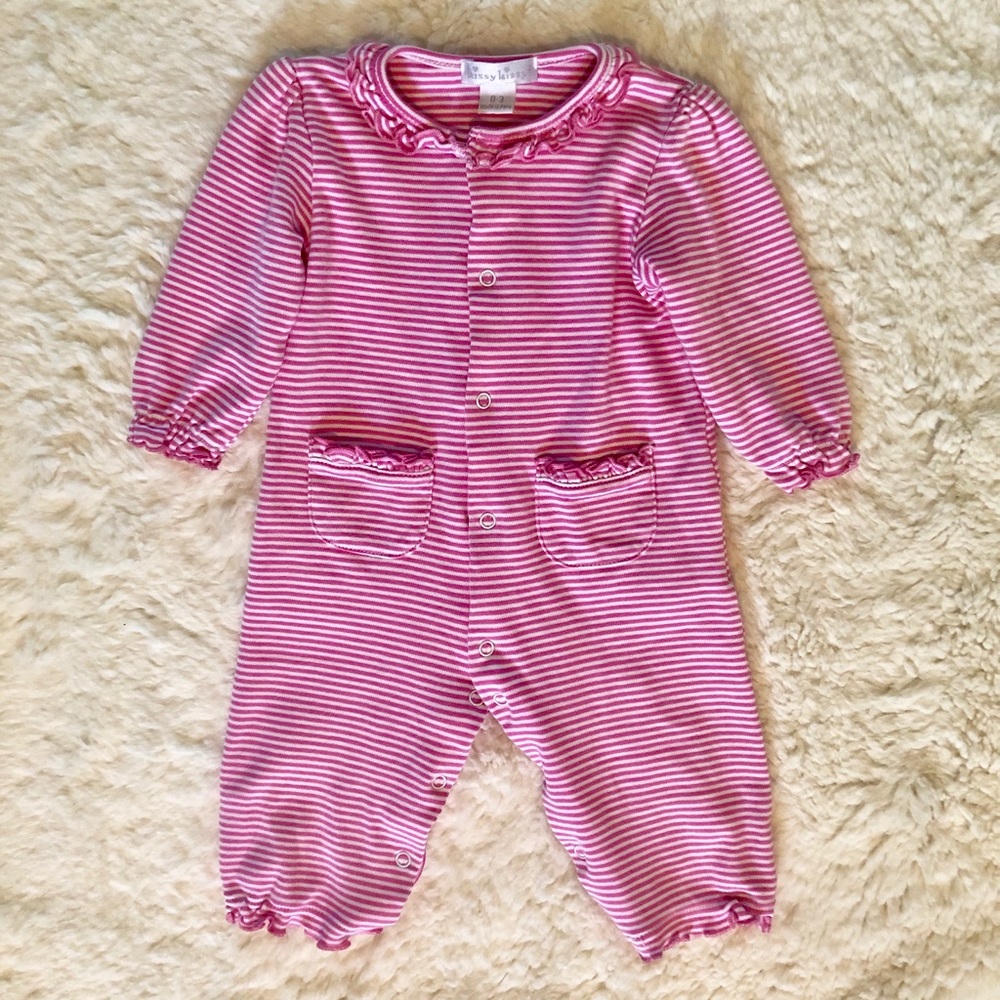 SOLD! Kissy Kissy Pink Striped Playsuit
